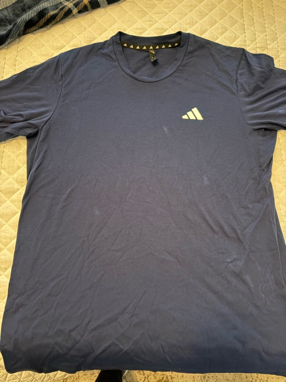 Adidas Men's Navy Performance Tee with Subtle Logo